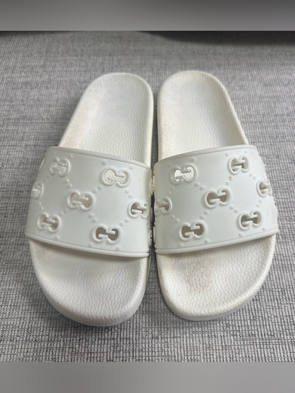 Gucci Women's Sandals Slides Size 37eu/6us Cream/Light Beige Pre-owned